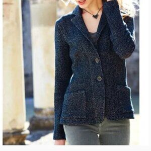 Peruvian Connection | Blue Knit Blazer SALINAS KNIT JACKET -small